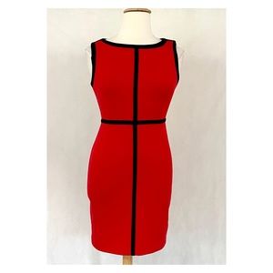 Calvin Klein Sleeveless Contrast Trim Sheath